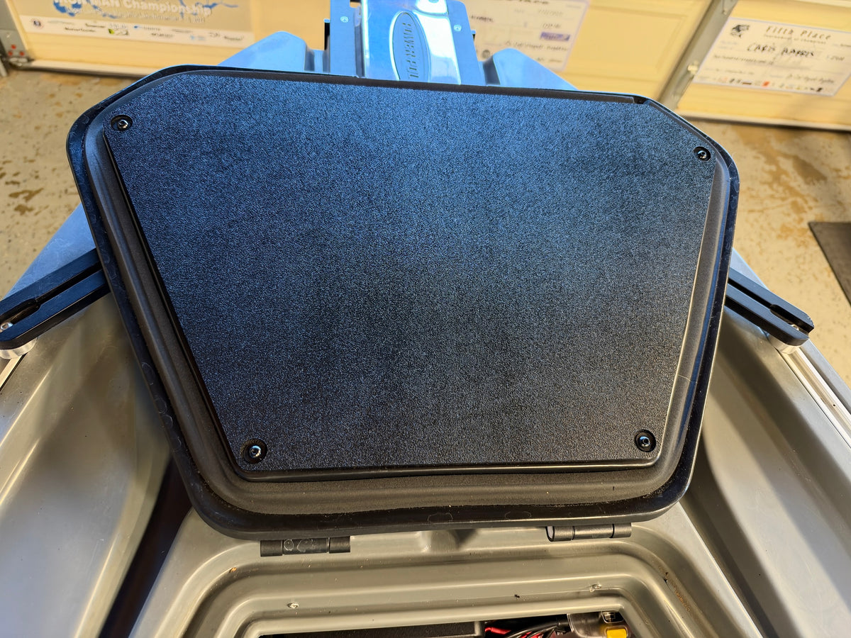 Blank HDPE mounting panel for Bonafide XTR 130 front hatch, clean canvas for custom drilling